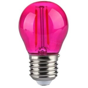 Bec LED G45 E27 2W cu filament lumina roz V-TAC SKU-217410