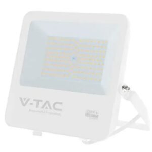 Reflector LED 100W 135LM/W 6500K IP65 cablu 1M cip CREE – alb V-TAC SKU-242116