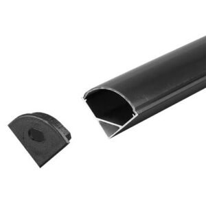 Profil aluminiu pentru banda LED 2M 15.8MM x 15.8.MM – negru V-TAC SKU-2874