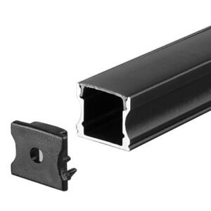 Profil aluminiu pentru banda LED 2M 17.2MM x 14.4MM – negru V-TAC SKU-2878