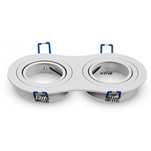 Corp spot 2XGU10 alb unghi reglabil V-TAC SKU-3601