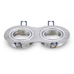 Corp spot 2XGU10 crom mat unghi reglabil V-TAC SKU-3602