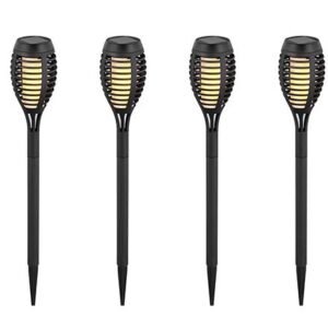 Set 4 corp iluminat gradina IP44 3 in 1 efect flacara incarcare solar V-TAC SKU-8689