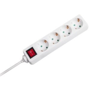 Prelungitor 4 cai cu intrerupator 1.5M( 3G1.5MM2) alb V-TAC SKU-8764