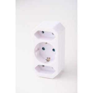 Adaptor triplu 1xSchucko+2xEuro, alb Strohm SM-A-GA01012W