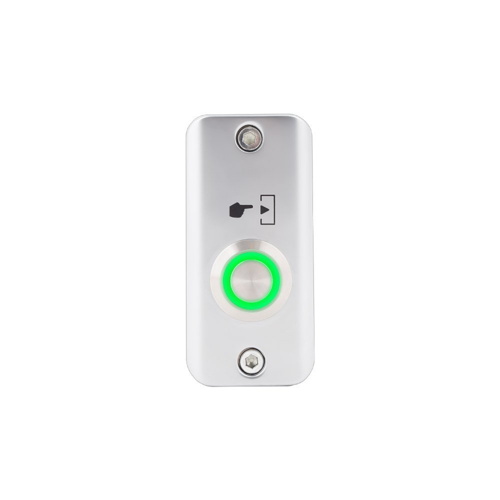 Buton cerere iesire pentru exterior SMB-S001(LED)-RDGN, NO/COM, LED rosu / verde, aliaj zincat, aparent