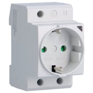 Priza Schuko cu Led, 16A montaj sina DIN, 2.5M Hager SN116