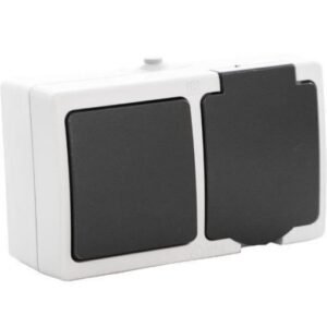 Priza simpla cu intrerupator Starke ST00242, aparent gri