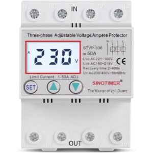 Releu TRIFAZIC siguranta digitala de protectie tensiune, Sinotimer, 380V, 1- 50A, STVP-936-50A, recuperare automata