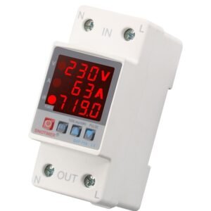 Releu siguranta digitala de protectie tensiune, Sinotimer, reglabila intre 1 – 63A, contor, ecran digital LED, SVP-719-63A