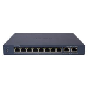 Switch cu 10 porturi Gigabit Hikvision DS-3E0510P-EI, 8 porturi PoE, 2 porturi uplink, 10/100/1000Mbps, 4k MAC, buget PoE 110 W, cu management