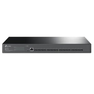 Switch cu 16 porturi SFP+ Gigabit TP-Link TL-SX3016F, 1 port RJ45, 320 Gbps, 238.09 Mpps, 32.000 MAC, Omada SDN, cu management