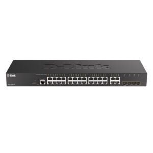 Switch cu 24 porturi D-Link DGS-2000-28, 4 porturi SFP, 56 Gbps, 41.7 Mpps, 8.000 MAC, 1U, cu management