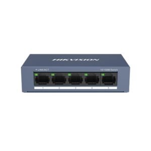 Switch Hikvision DS-3E0105-O, 5 porturi, 1 Gbps, plug and play, carcasa metalica