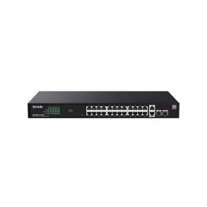 Switch PoE rackabil IP-COM G2228P-24-410W, 24 porturi PoE+, 2 RJ45, 2 SFP, buget 370 W, 56 Gbps, management in cloud
