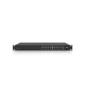 Switch rackabil cu 24 porturi PoE+ Gigabit Ubiquiti ES-24-250W, 2 porturi SFP, 52 Gbps, 38.69 Mpps, buget 250W PoE, 1U, cu management