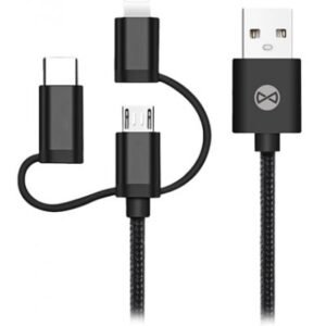 Cablu 3IN1 USB-LIGHTNING-UCB-C-MICRO USB 1M 1.5A – negru Forever T_01626