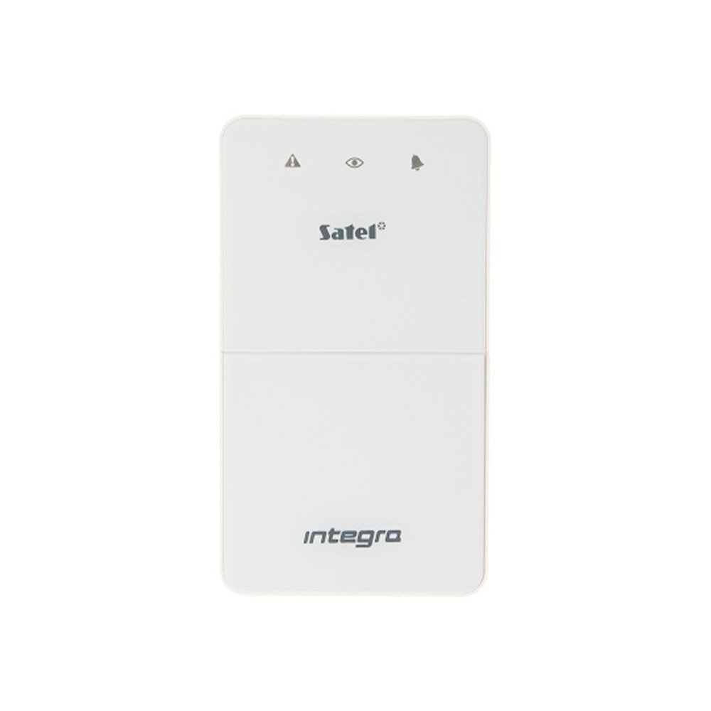 Tastatura LED de partitie Satel Integra INT-SF-W, 1 partitie, buzzer, alba