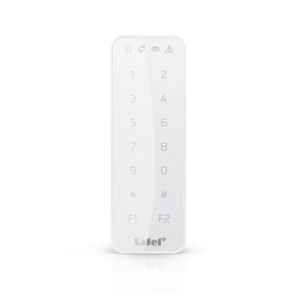 Tastatura de partitie cu cititor proximitate Satel Integra SO-MF5-W, Mifare, 13.56 MHz, cod PIN, card, buzzer, alb