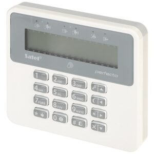 Tastatura LCD wireless Satel Perfecta PRF-LCD-A2, RF 800 m, 868 MHz, cititor card, semnal acustic, tamper