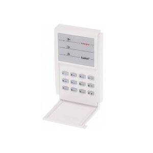 Tastatura LED de partitie Satel Integra INT-S-W, 1 partitie, buzzer, iesire yala electrica, monitorizare usa, buzzer, iluminare tastatura alba
