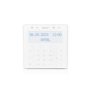 Tastatura tactila Satel Integra INT-KSG2R-W, 2 zone, Macro, Mifare, alba