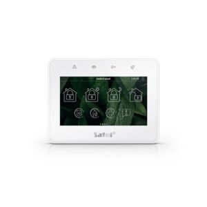 Tastatura touch screen Satel Integra INT-TSG2-W, 4.3 inch, functii MACRO, slot card, alb