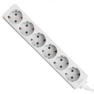 Prelungitor 5 metri cu 6 Schuko, Cablu 3x 1.5mm, Culoare Alb, Putere 3680W 16A, TED Electric TED000880
