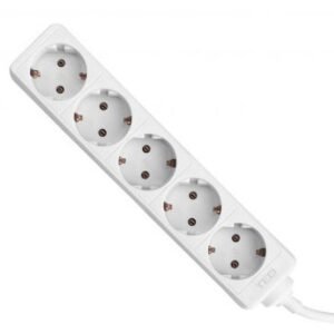 Prelungitor 3 metri cu 5 Schuko, Cablu 3x 1.5mm, Culoare Alb, Putere 3680W 16A, TED Electric TED001900