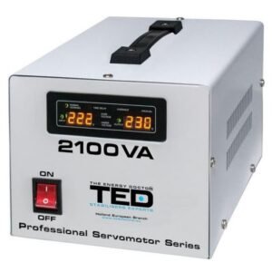 Stabilizator retea TED Electric 2100VA / 1200W cu servomotor TED2100SVC, unda sinusoidala pura TED000132