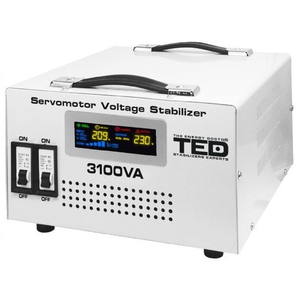 Stabilizator retea maxim 3100VA / 1800W cu servomotor TED Electric TED3100SVC TED000163