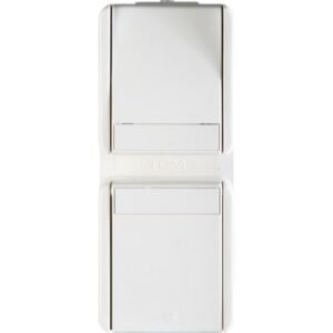 Priza Sch+CapSc vert IP44alb, TEM Modul TEM-CF13PW-U