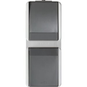Priza Sch+CapSc vert IP44 gri, TEM Modul TEM-CF17GY-U