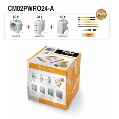 TEM Modul – Pachet promo cu set surubelnite CADOU, TEM Modul TEM-CM02PWRO24-A