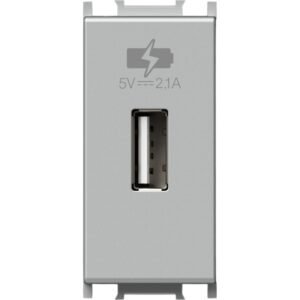 Modul Incarcator USB 5V 2,1A 1M argint, TEM Modul TEM-EM66ES-B