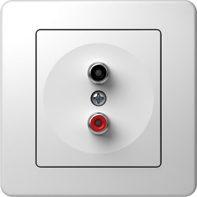 Ekonomik Priza audio alb, TEM Modul TEM-KE22PW-B