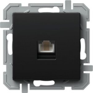 PRIZA SIMPLA, TEL KS RJ11 6/4, NEGRU, TEM Modul TEM-KQ36BKXO-U