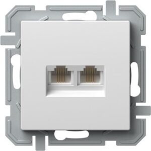 Logiq Priza Dubla Telefon 1P KS RJ11 Alb, TEM Modul TEM-KQ38PWXO-U