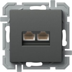 Logiq Priza Date Dubla 1P RJ45 CAT5e Antracit, TEM Modul TEM-KQ39ATXO-U