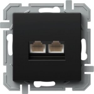 PRIZA, CAT5E KS DUBLA, 2X RJ45 8/8 NEGRU, TEM Modul TEM-KQ39BKXO-U