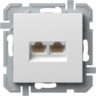 Logiq Priza Date Dubla 1P RJ45 CAT5e Alb, TEM Modul TEM-KQ39PWXO-U