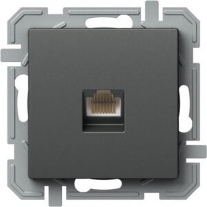 Logiq Priza Date 1P RJ45 CAT6 Antracit, TEM Modul TEM-KQ40ATXO-U