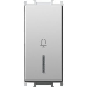 Modul Buton cu LED Simplu 1M 16A IP20 Argintiu, TEM Modul TEM-SM11ESIN01-U