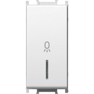 Modul Buton cu LED Simplu 1M 16A IP20 Alb, TEM Modul TEM-SM11PWIN02-U