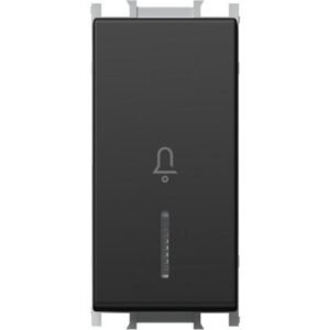 Modul Buton cu LED Simplu 1M 16A IP20 Negru, TEM Modul TEM-SM11SBIN01-B