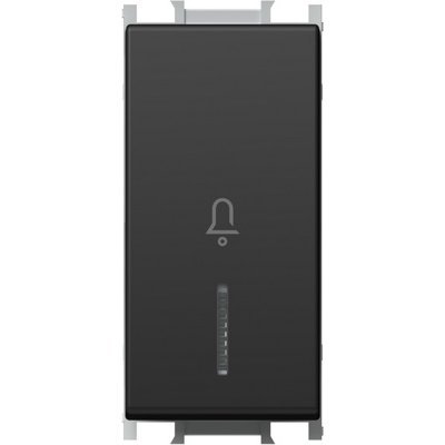Modul Buton cu LED Simplu 1M 16A IP20 Negru, TEM Modul TEM-SM11SBIN01-B
