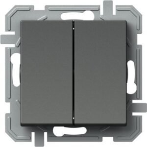 Logiq Intrerupator Dublu 1P 10A 250V Antracit, TEM Modul TEM-SQ50ATXO-U