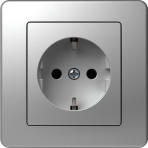 Ekonomik Priza SCHUKO 1P 16A ST IP20 Argint, TEM Modul TEM-VE10ES-B