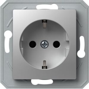 Ekonomik Priza SCHUKO 1P 16A ST IP20 Argint, TEM Modul TEM-VE10ESXO-B