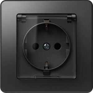 Ekonomik Priza SCHUKO cu cap. 1P 16A ST IP20 Negru, TEM Modul TEM-VE11BT-B